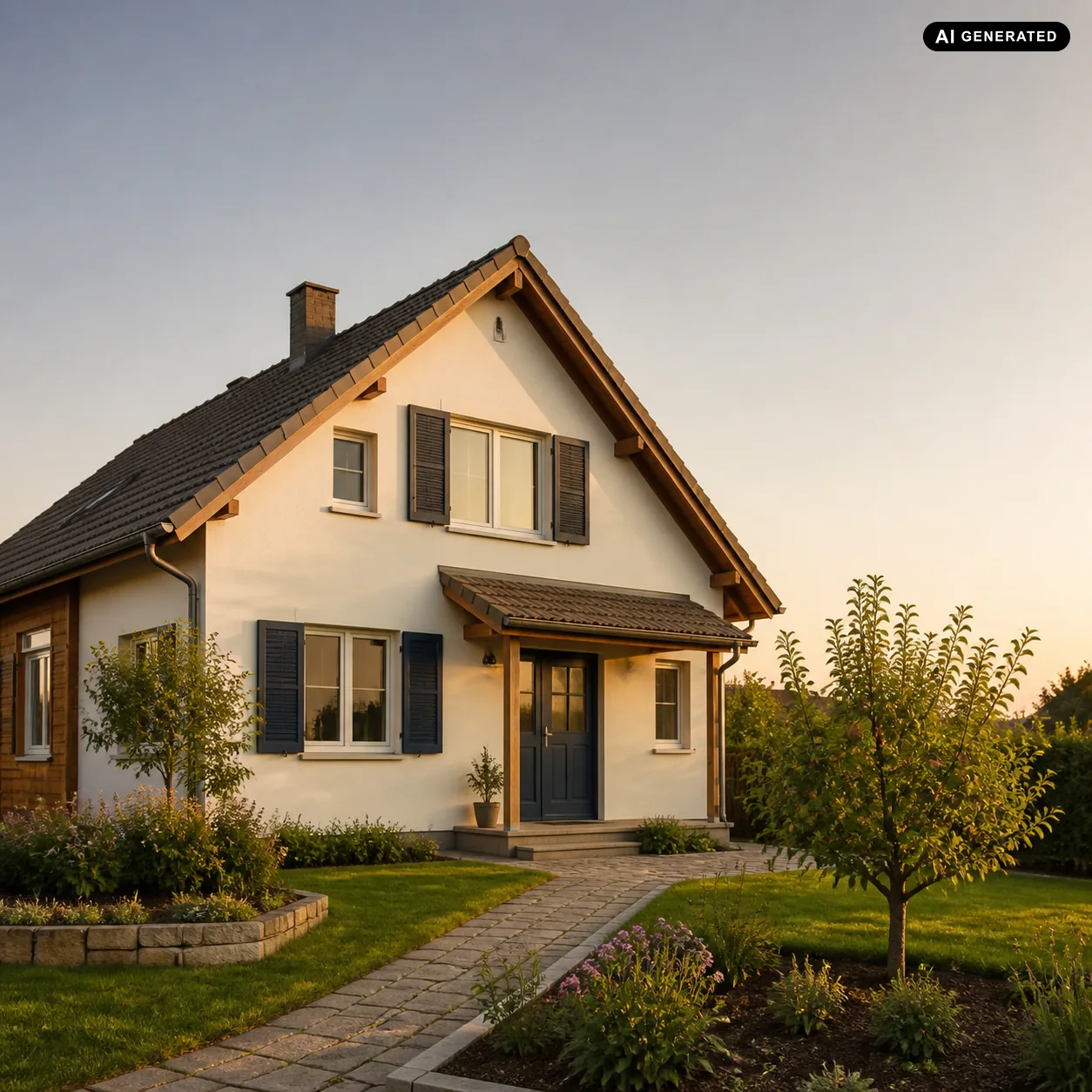 Familienhaus mit Garten als Beispiel für eine zu bewertende Immobilie bei Erbschaft oder Schenkung