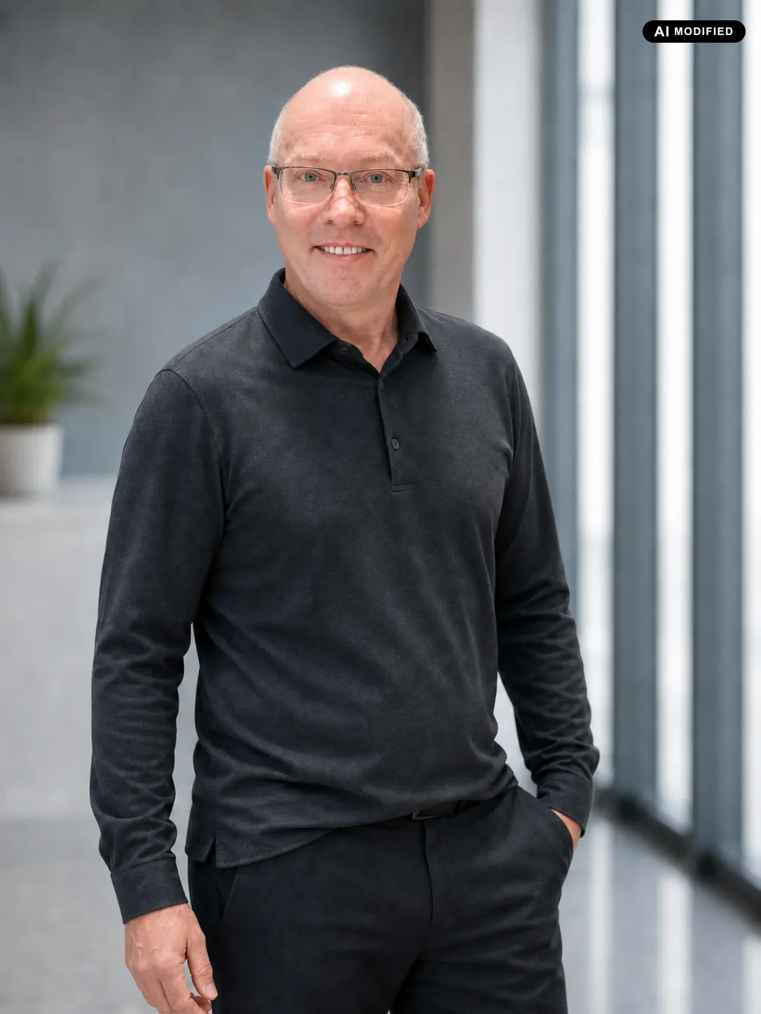 Heinz Jasken, Sachverständiger für Immobilienbewertung, im dunklen Poloshirt im Porträt.