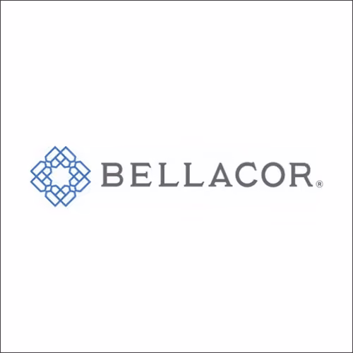 Logo featuring a blue geometric pattern to the left and the word 'BELLACOR' in gray capital letters.