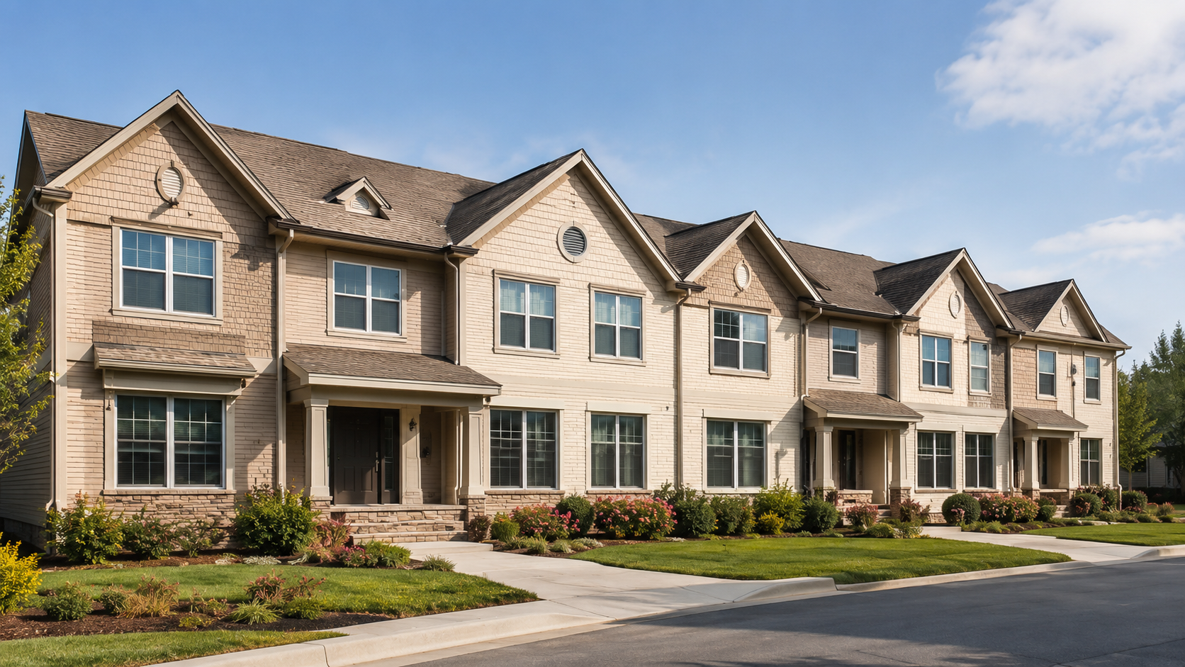 Townhome community with shared association responsibilities