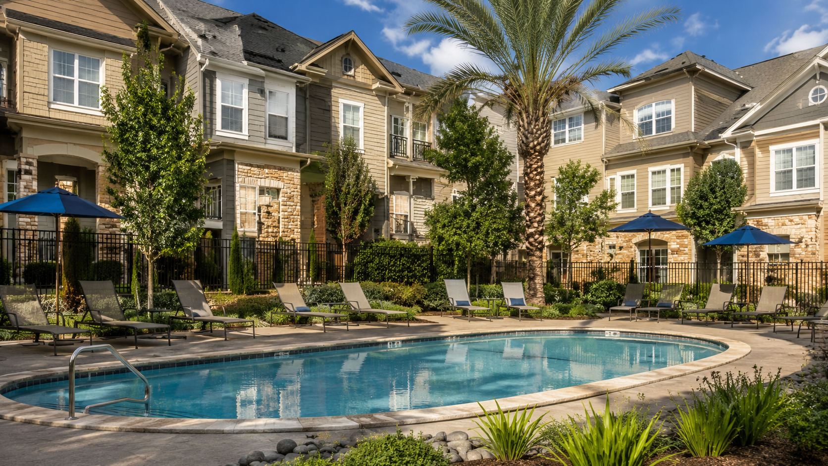 Mixed-use community with shared amenities
