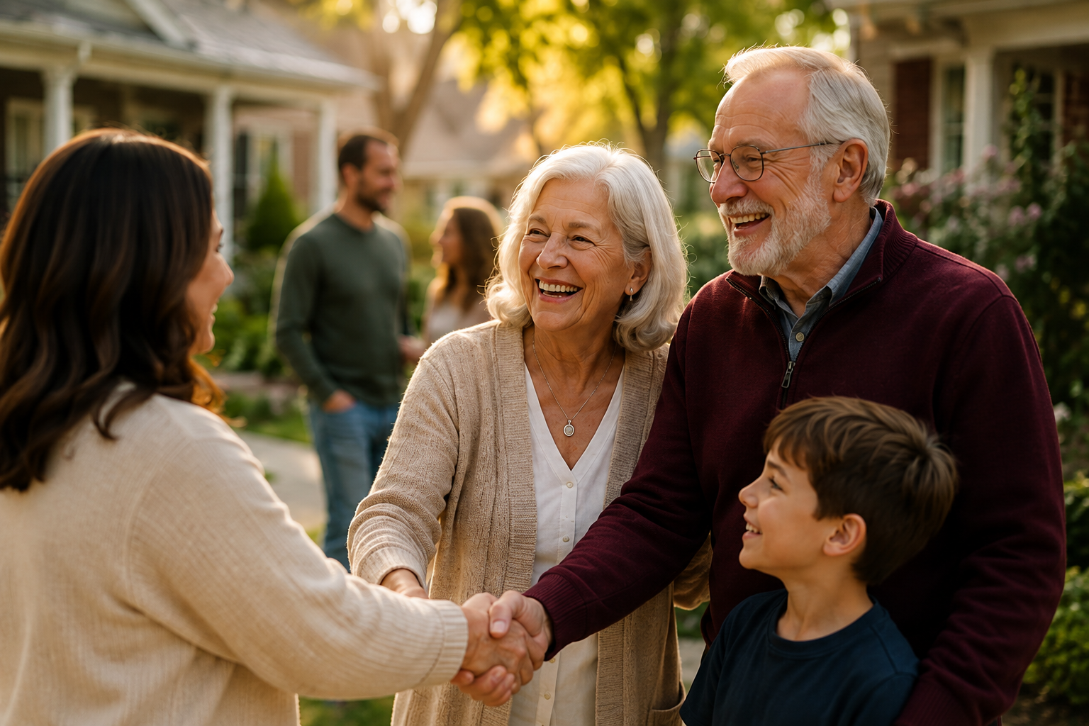 Community manager speaking with residents