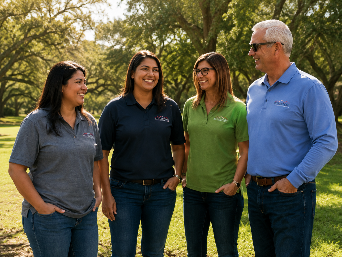 Homestead Management team members on a site-inspection in Arizona.