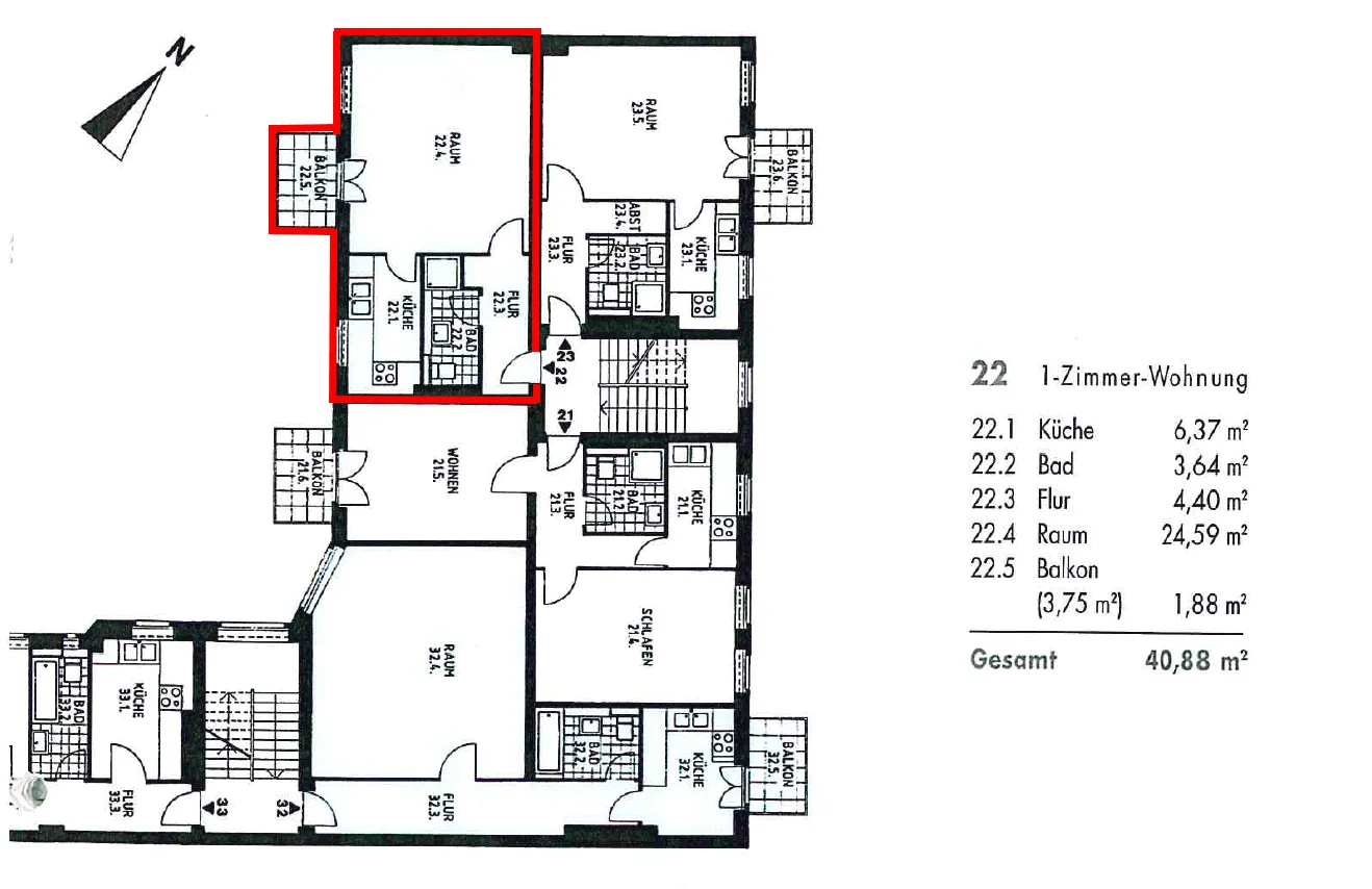 Bezugsfrei im Tempelhofer Kiez: kleine Eigentumswohnung mit ca. 41 m² - 1 Zi., Küche, Bad, Balkon & Keller