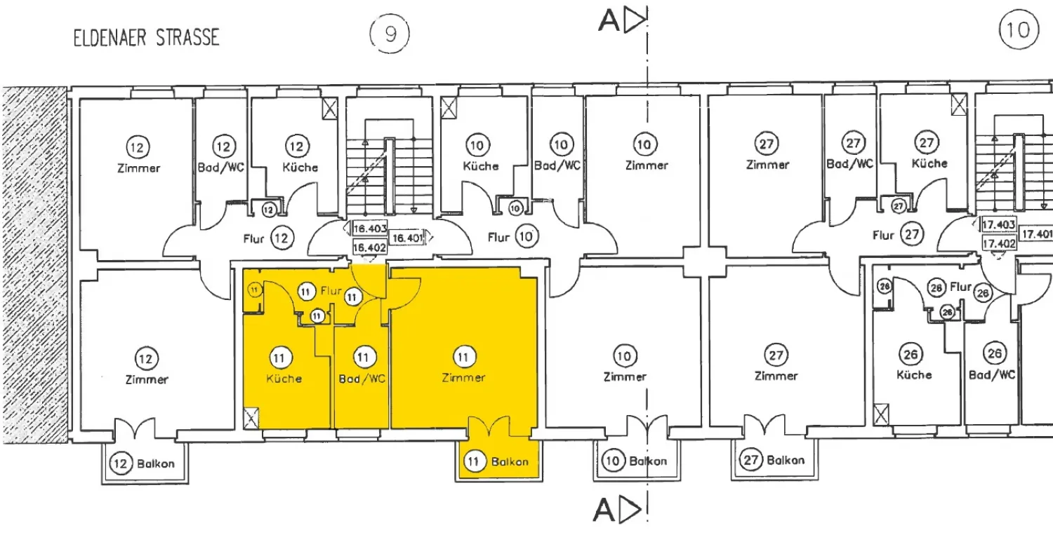 Am ehem. Viehhof im Friedrichshain: kleines Apartment mit ca. 39 m² - 1 Zimmer, Küche, Bad & Balkon