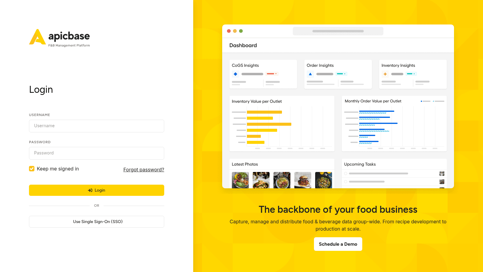 Apicbase as one of the best restaurant operations management software