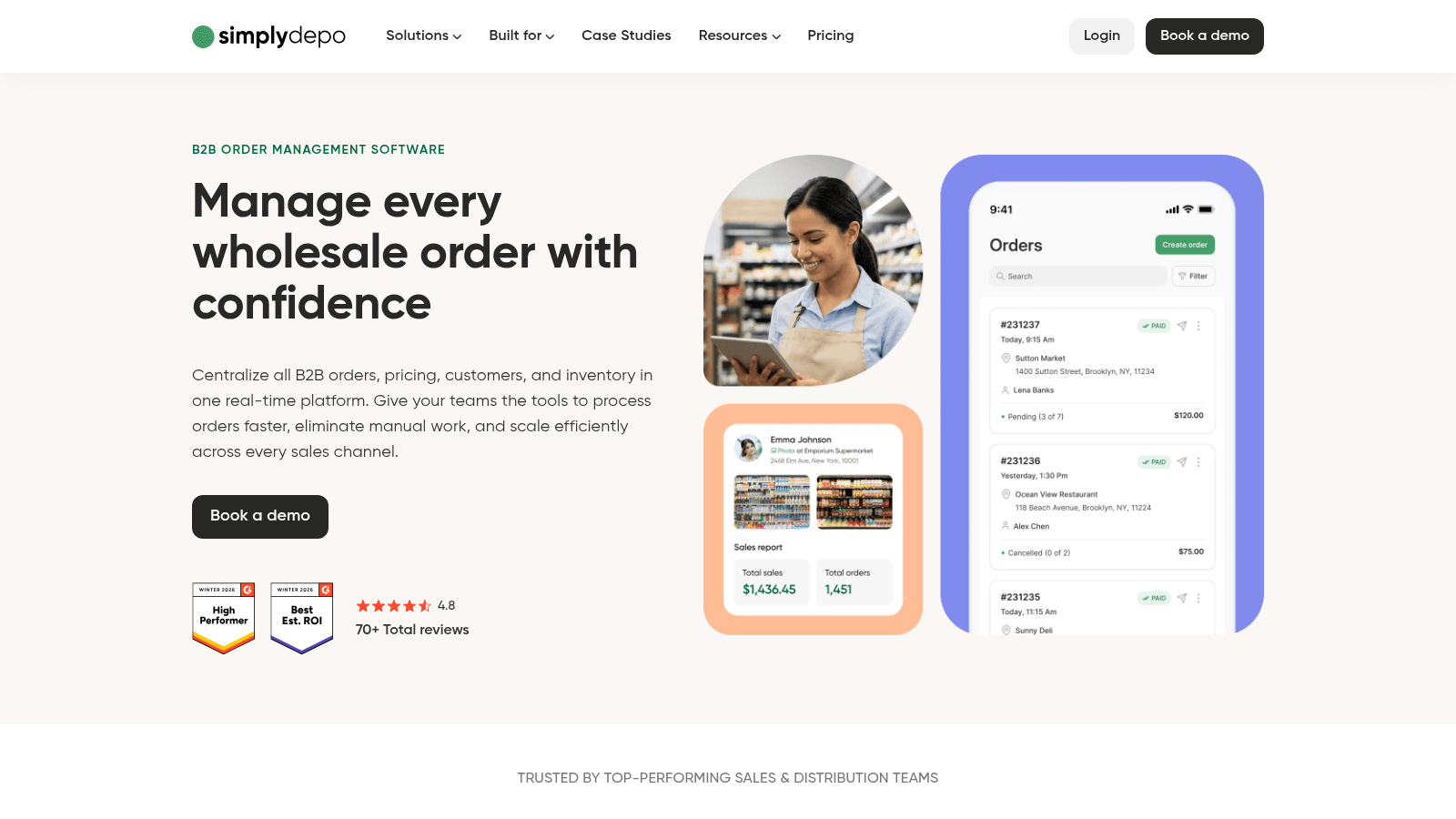 SimplyDepo as one of the best order management software for distributors