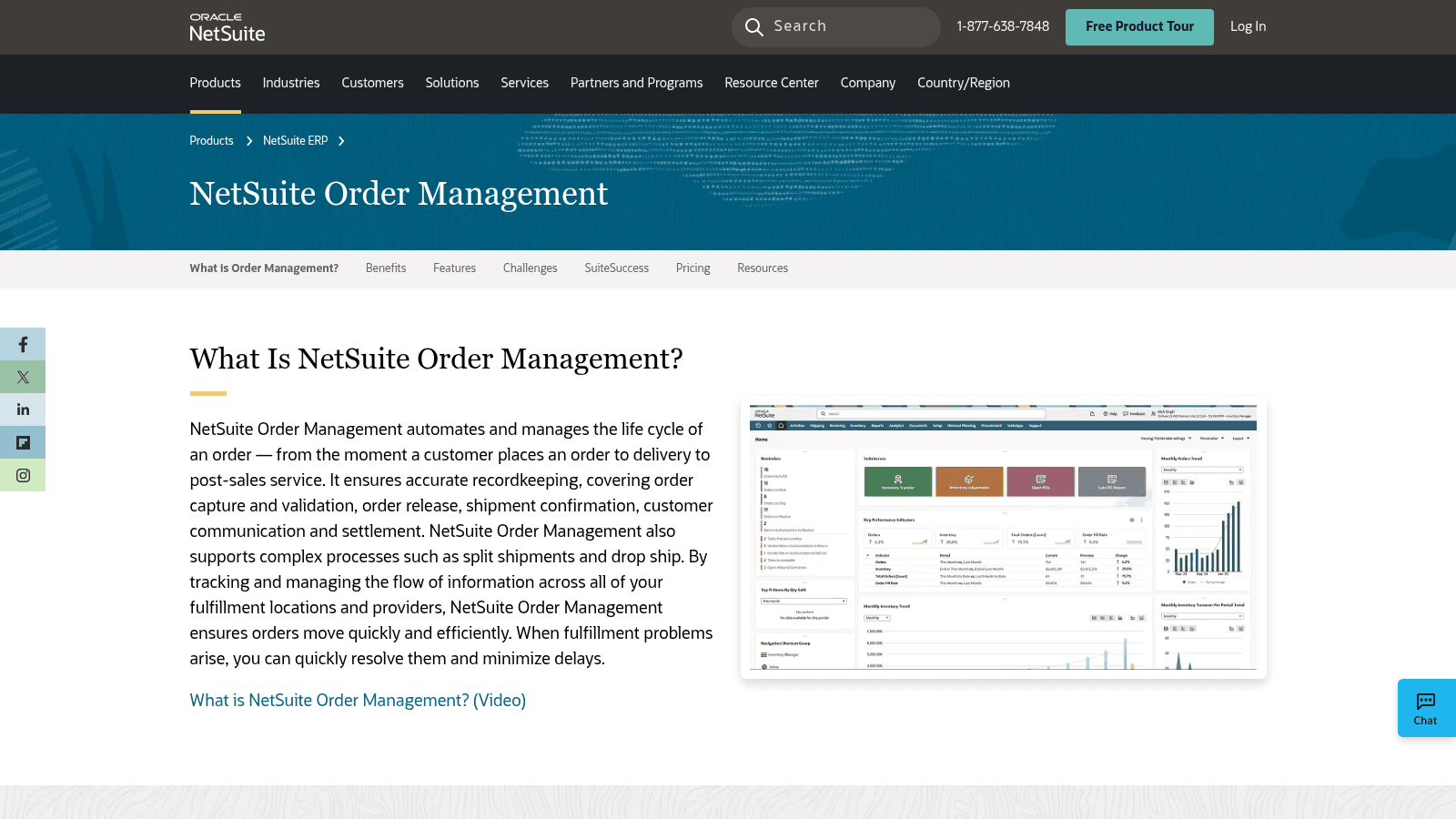 NetSuite as one of the best order management software for distributors