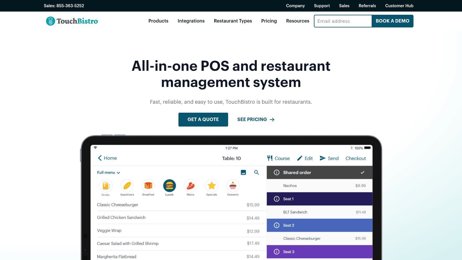 TouchBistro as one of the best restaurant management software