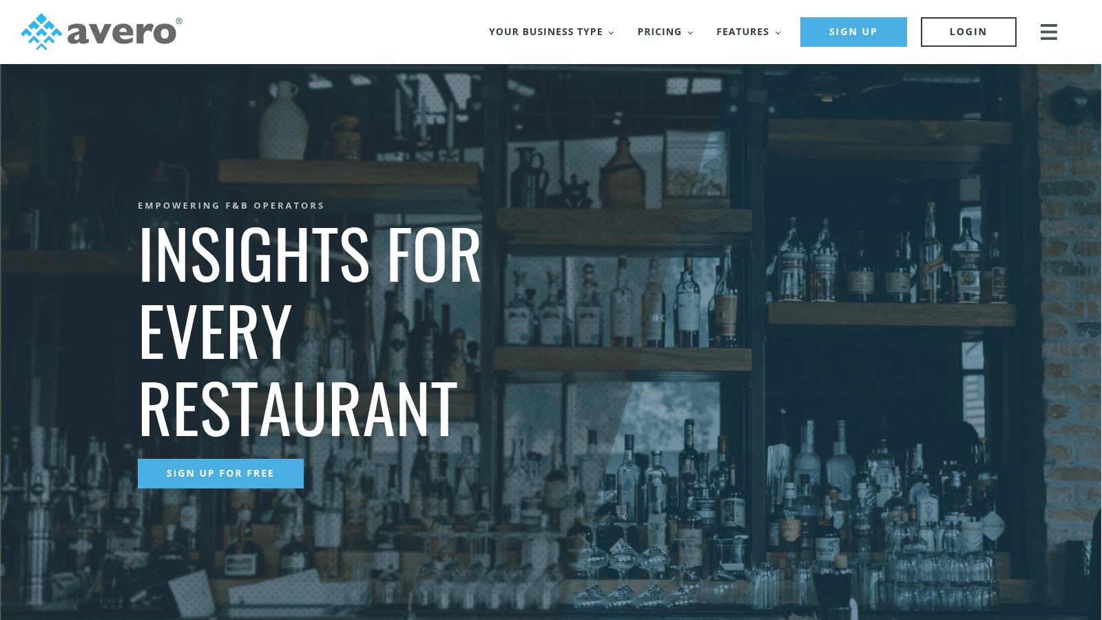 Avero as one of the best restaurant analytics software