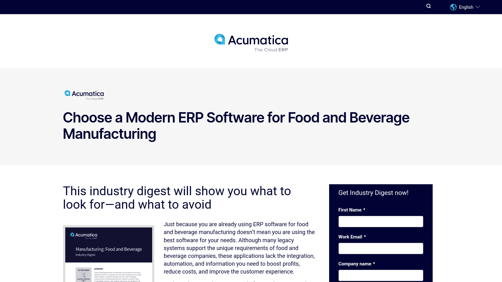 Acumatica as one of the best food and beverage industry software