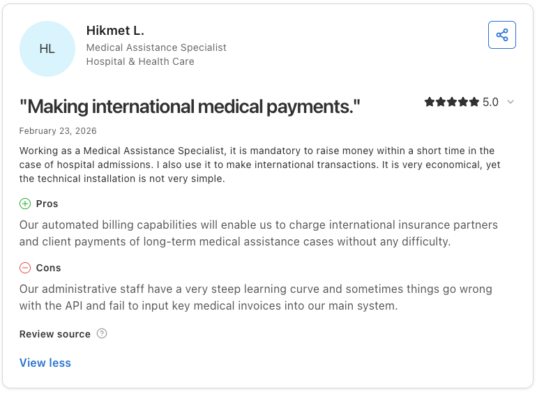 Capterra review rates Zuora 5/5 for international billing but notes a steep learning curve and API issues.