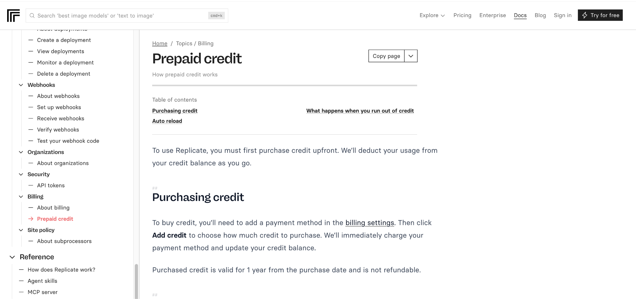 Replicate prepaid credits deduct usage from an upfront credit balance as customers use the service.