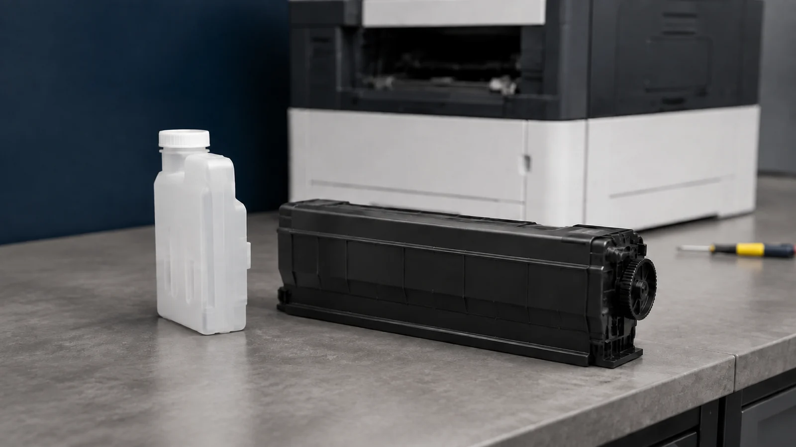 Reservatório de toner residual Kyocera e números TK explicados
