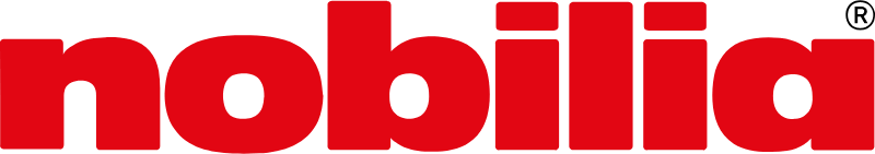 Logo de la marque nobilia en lettres rouges avec le symbole de marque déposée.