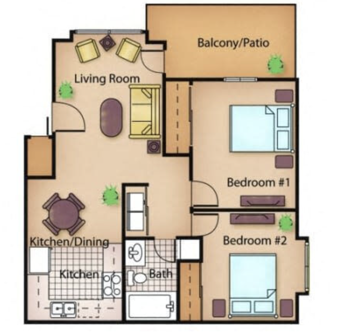 2x1 floor plan