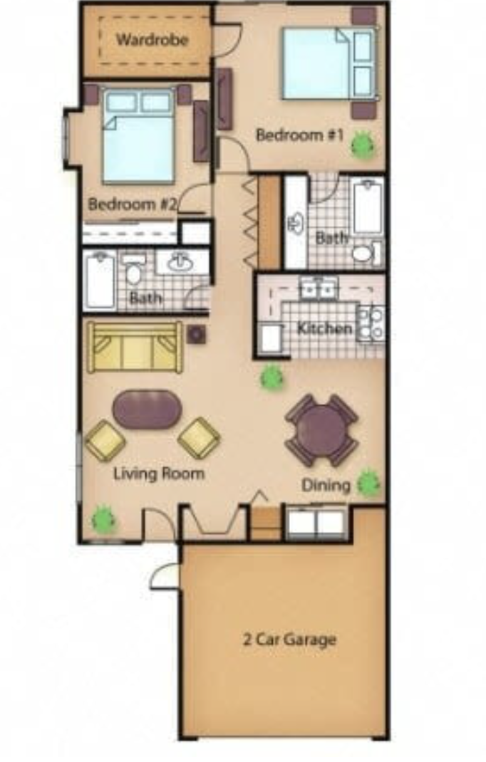 2x2 with garage