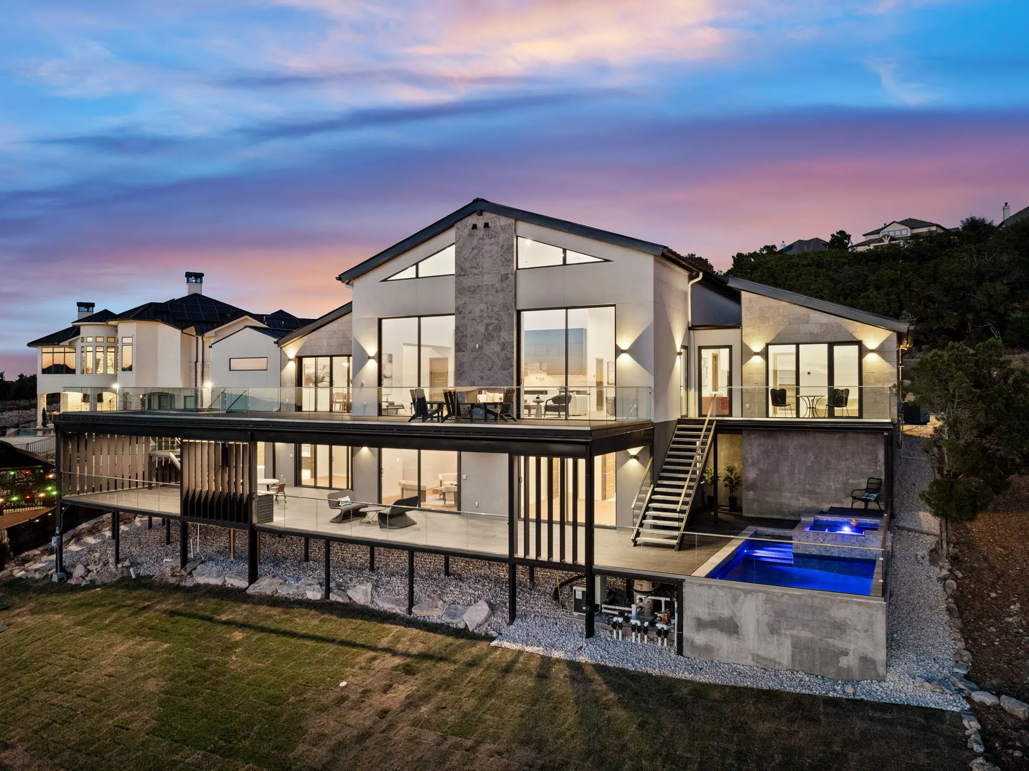 Art Village custom home on a sloped lot in Austin, TX