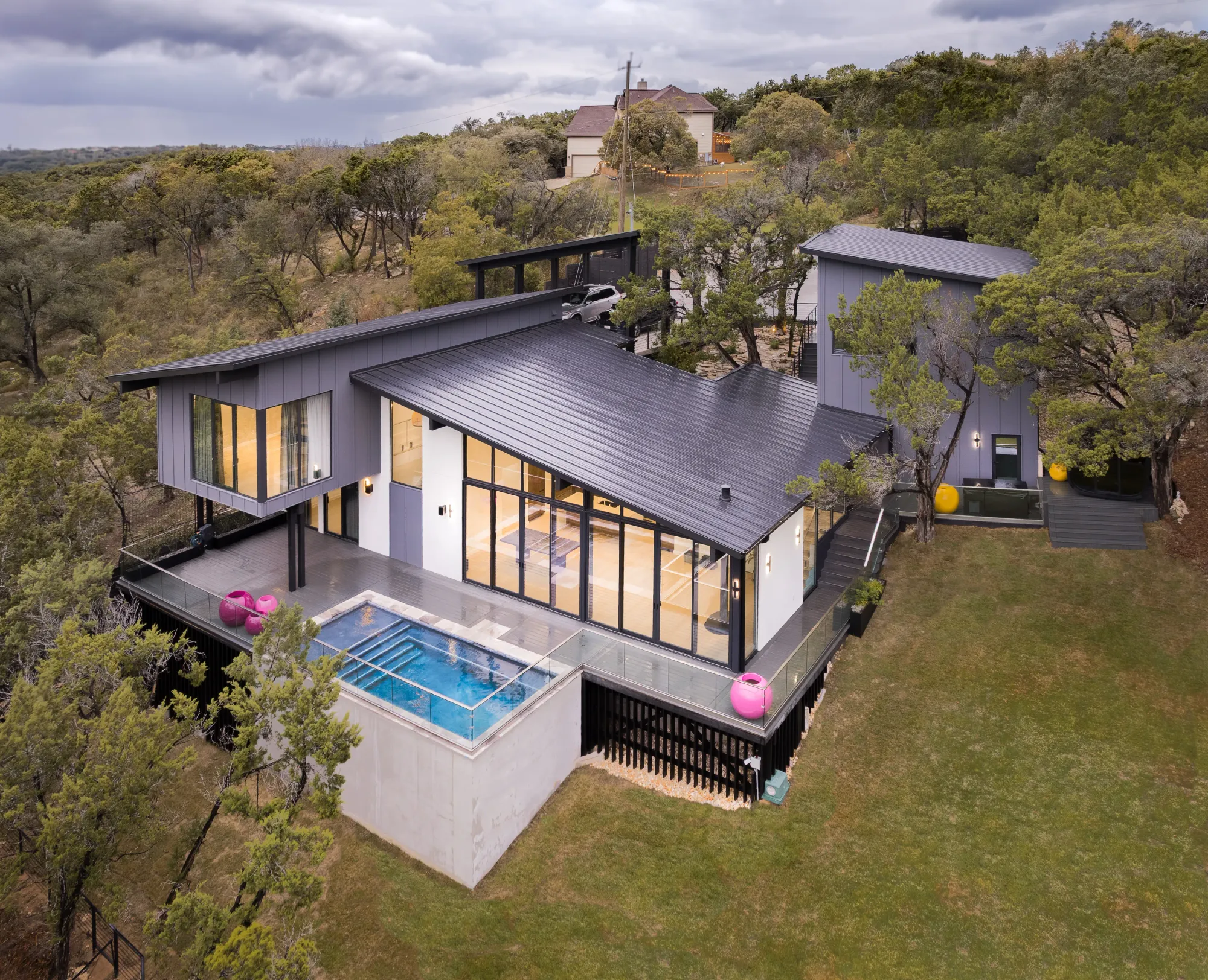 Art Village custom home on a sloped lot in Austin, TX