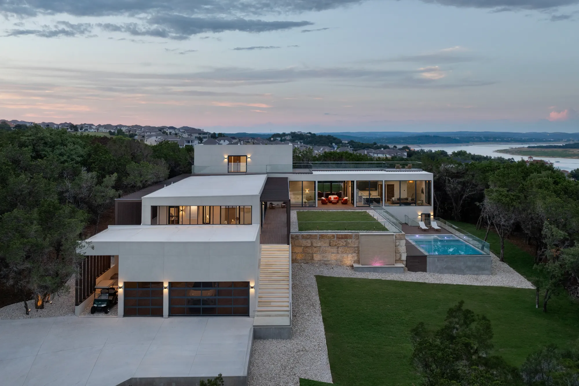 Art Village custom home on a sloped lot in Austin, TX