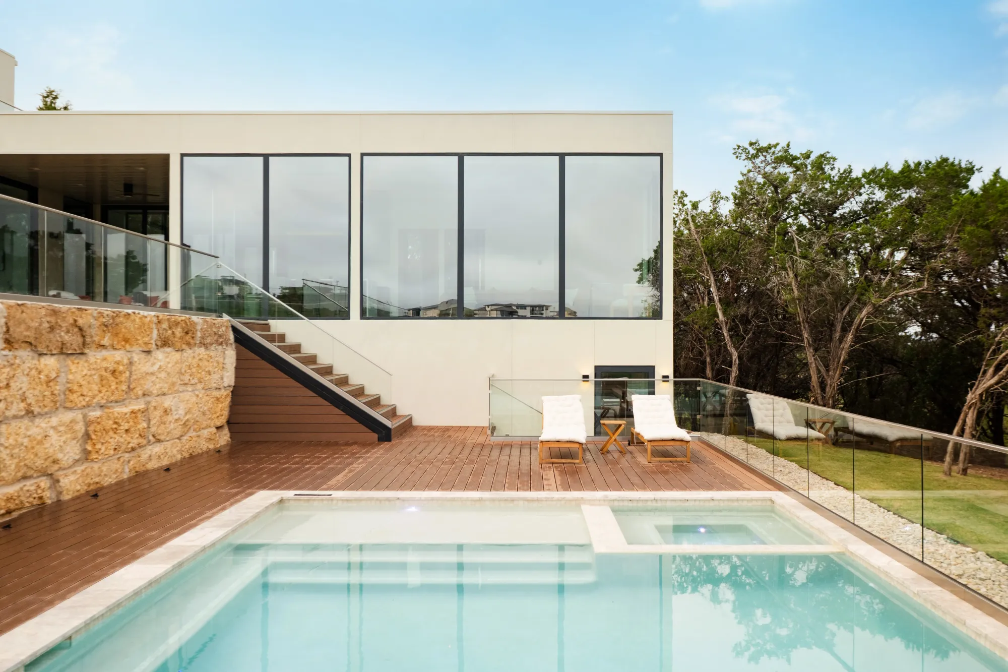 Art Village custom home on a sloped lot in Austin, TX