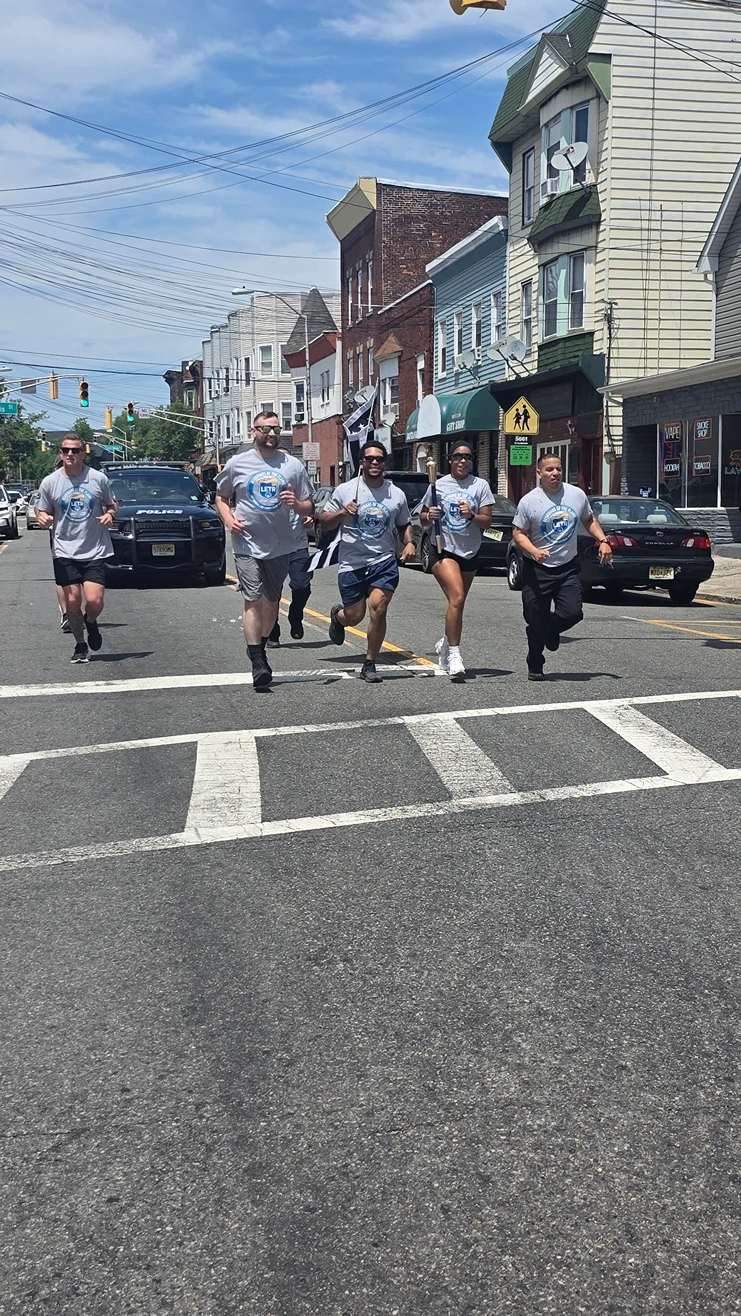 Harrison PBA Local 22 officers at the Special Olympics Torch Run