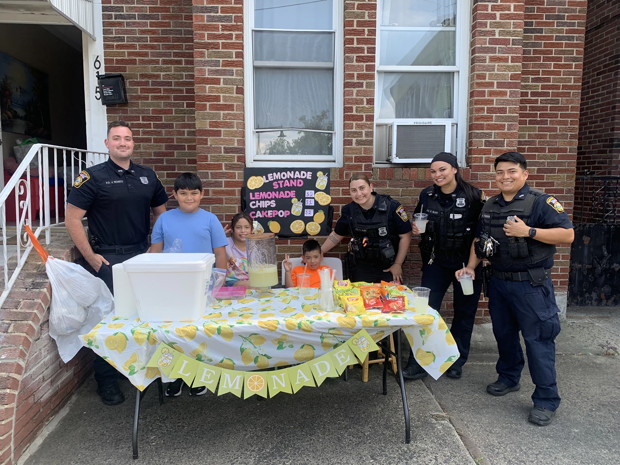 Harrison PBA Local 22 officers engaging with the community