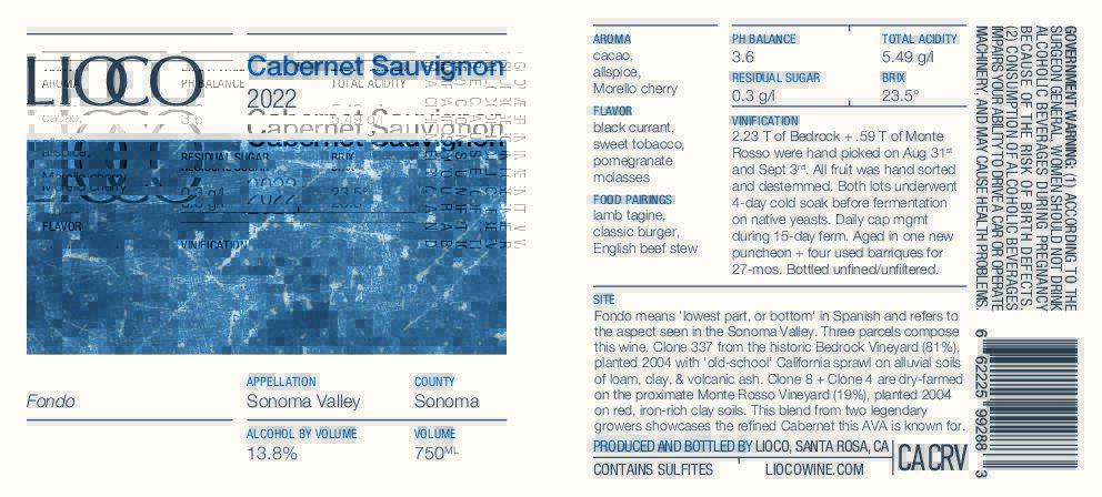 2022 Cabernet Sauvignon – Fondo, Sonoma Valley