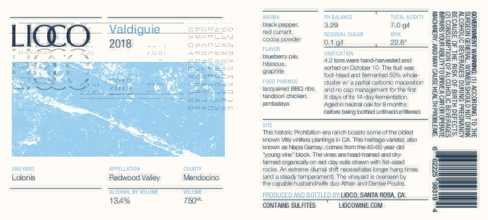 2018 Valdiguie – Lolonis Vineyard, Redwood Valley