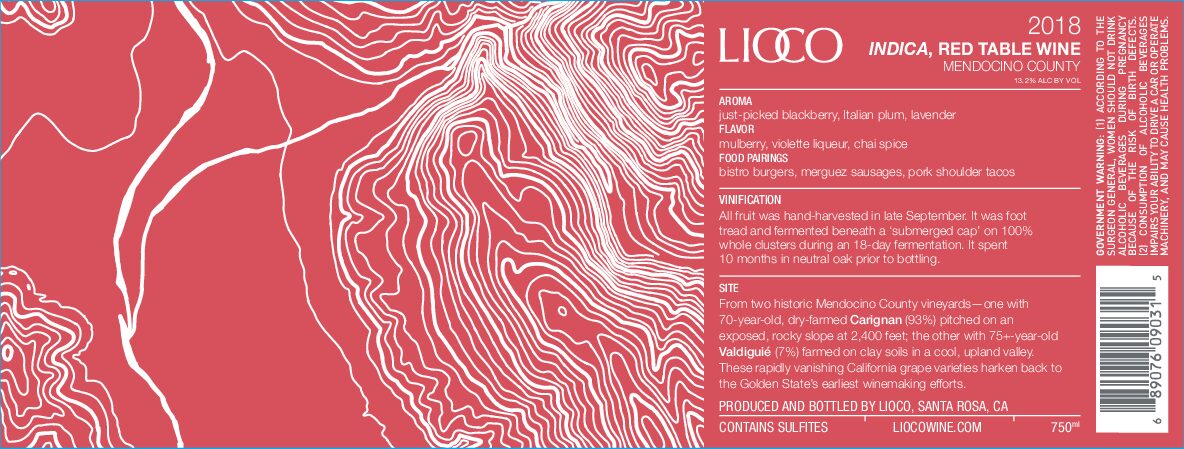 2018 Indica, Mendocino Red Table Wine