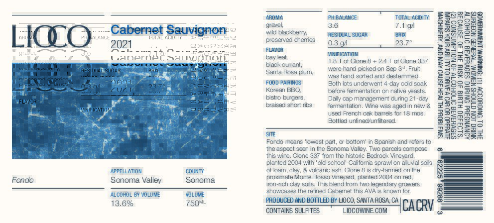 2021 Cabernet Sauvignon – Fondo, Sonoma Valley