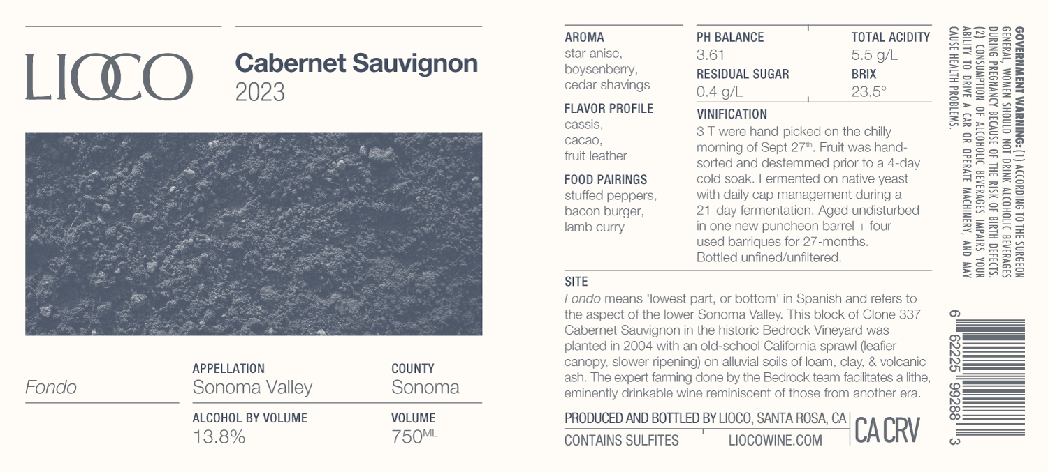 2023 Cabernet Sauvignon – Fondo, Sonoma Valley