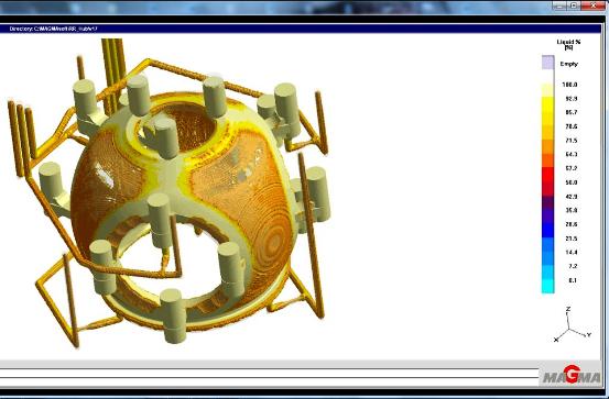 Magma cooling analysis of an aerospace engine hub casting