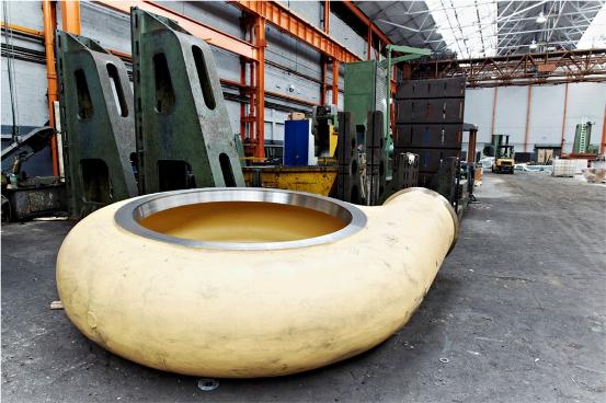 Centrifugal pump volute casing being machined