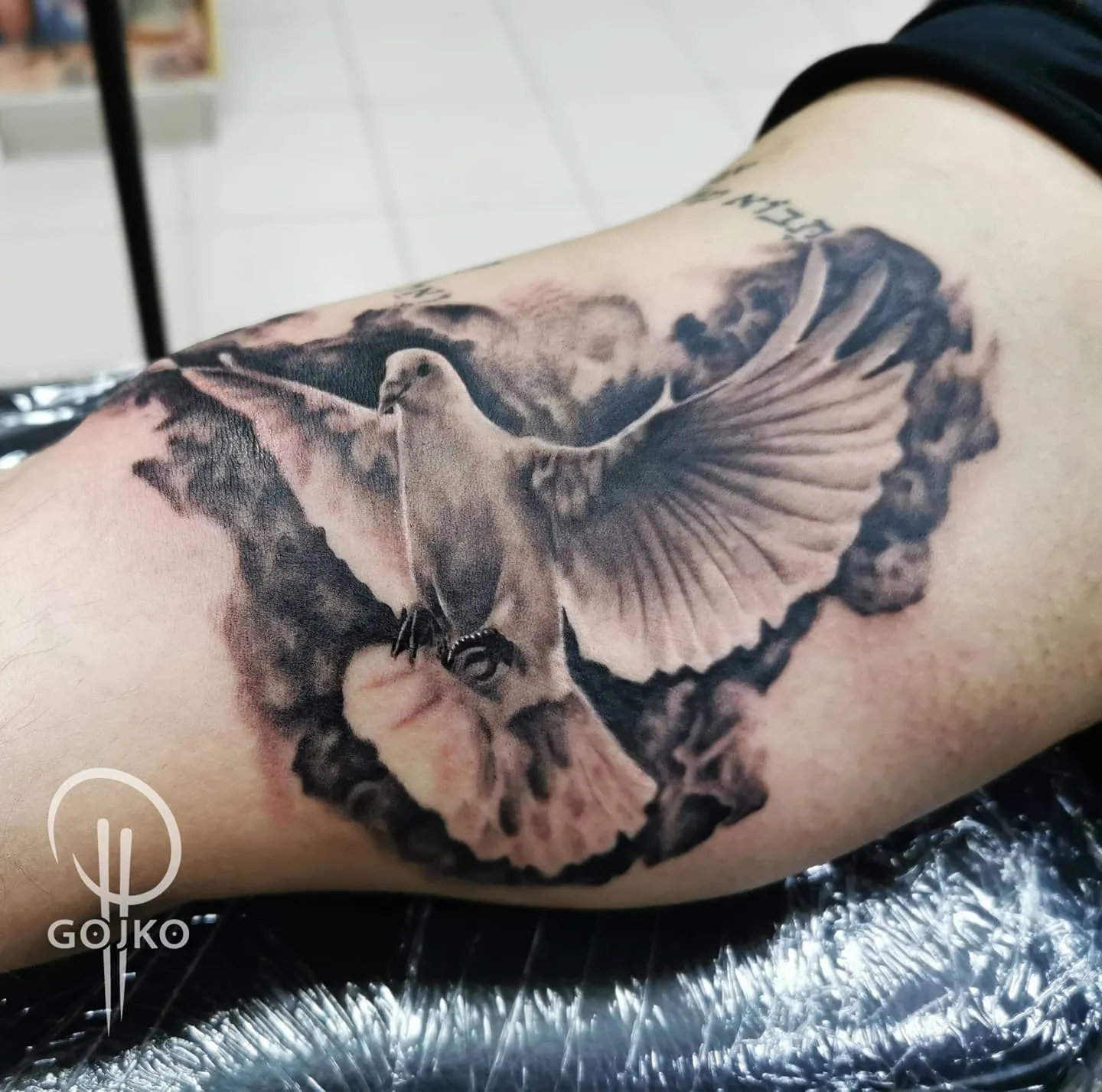 Fliegender Vogel Cover-up Tattoo - INK SOCIETY KIEL