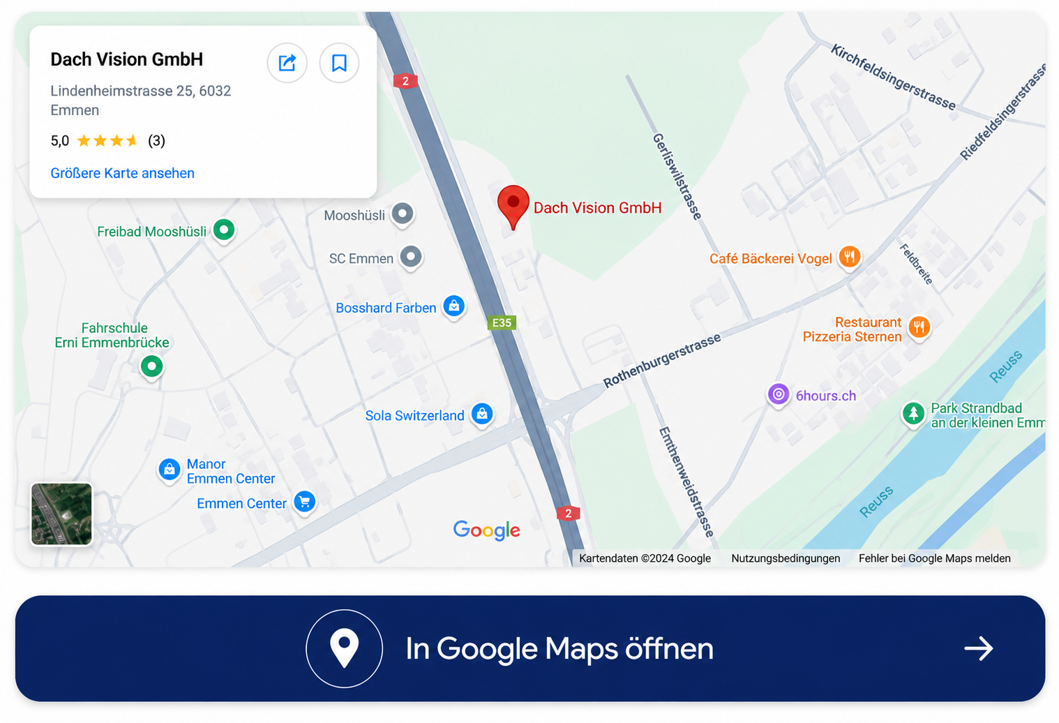 Standort von Dach Vision GmbH in Emmen – in Google Maps öffnen