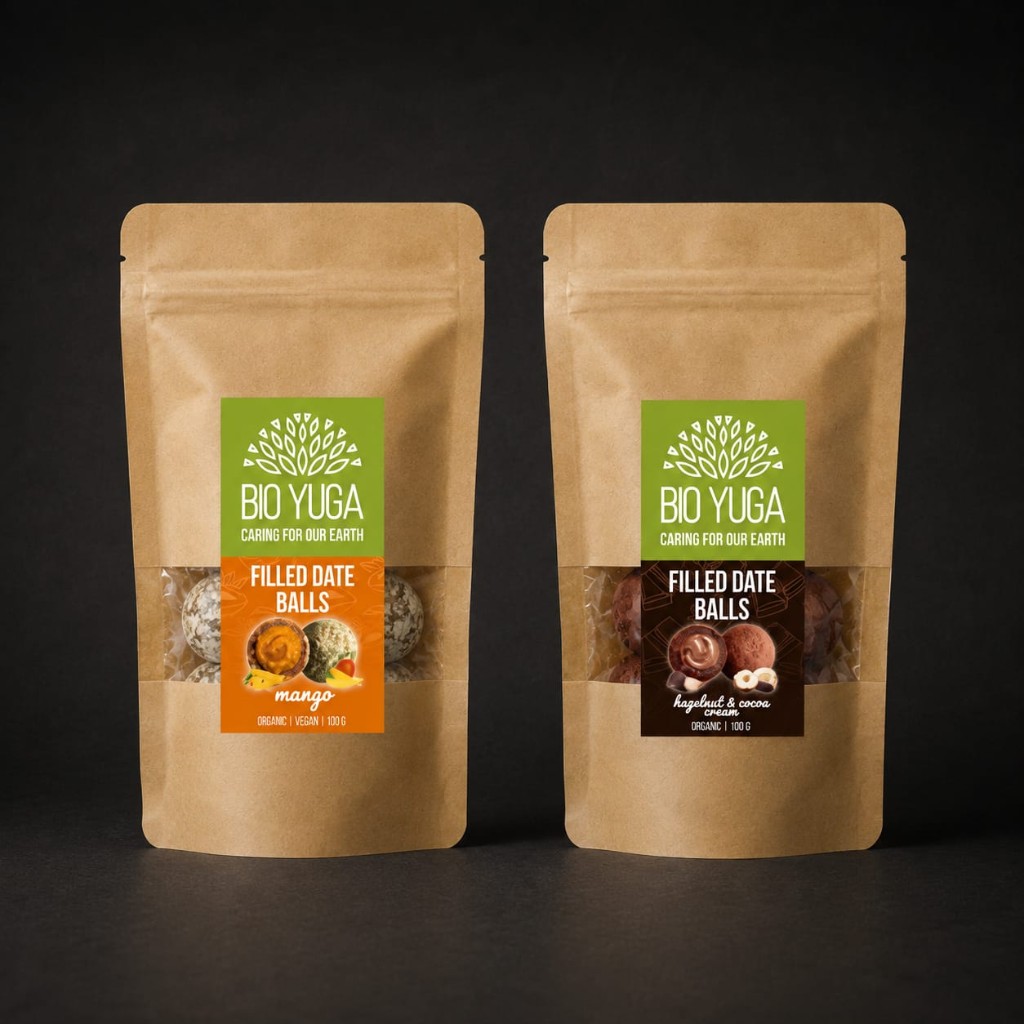 Gefüllte Dattelbällchen von Bio Yuga.