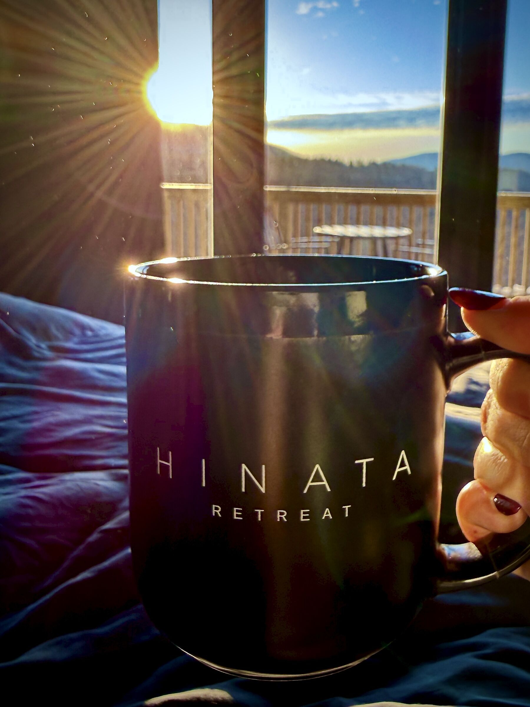 Coffee and breakfast on a private deck