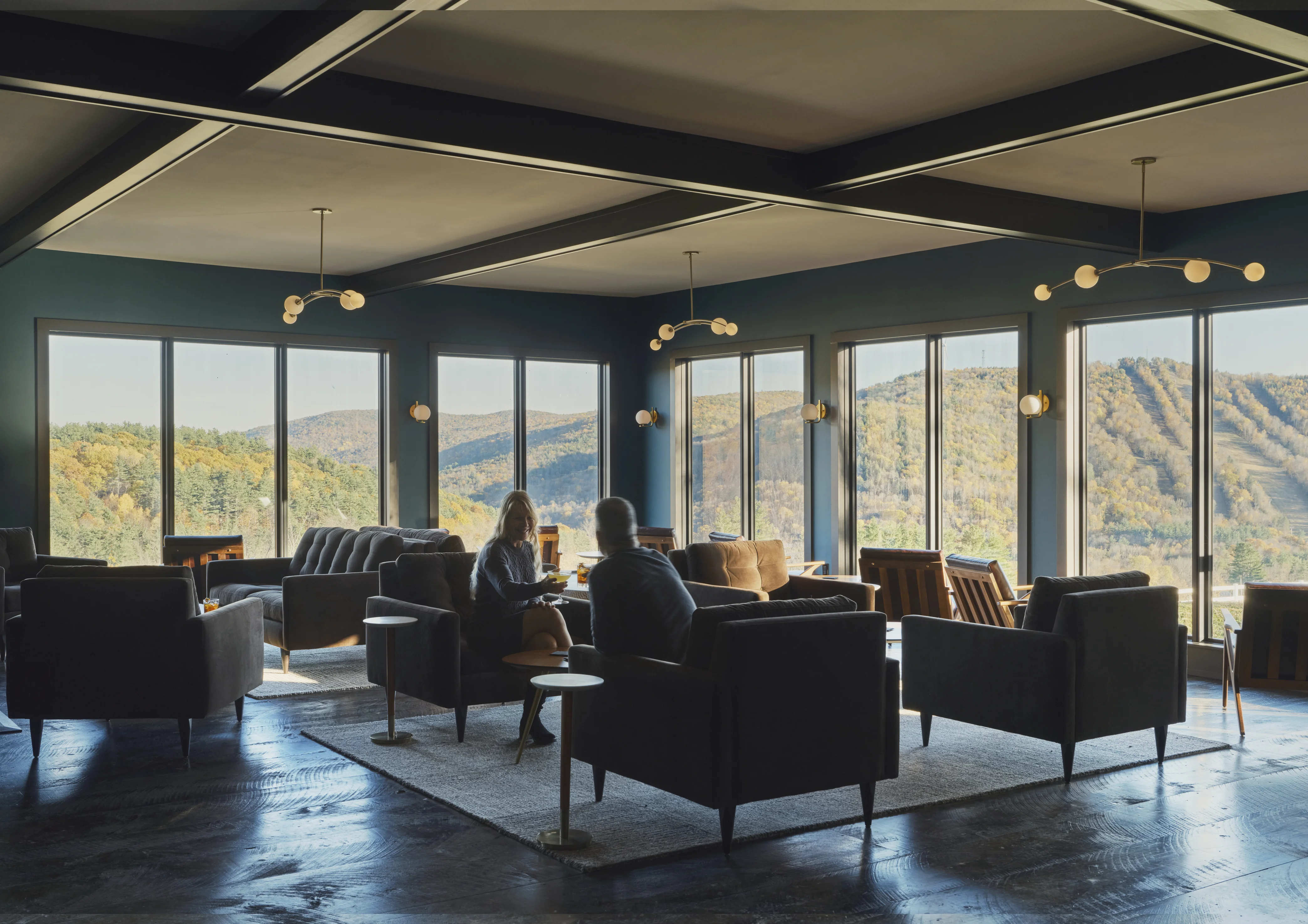The Perch dining room overlooking the mountains