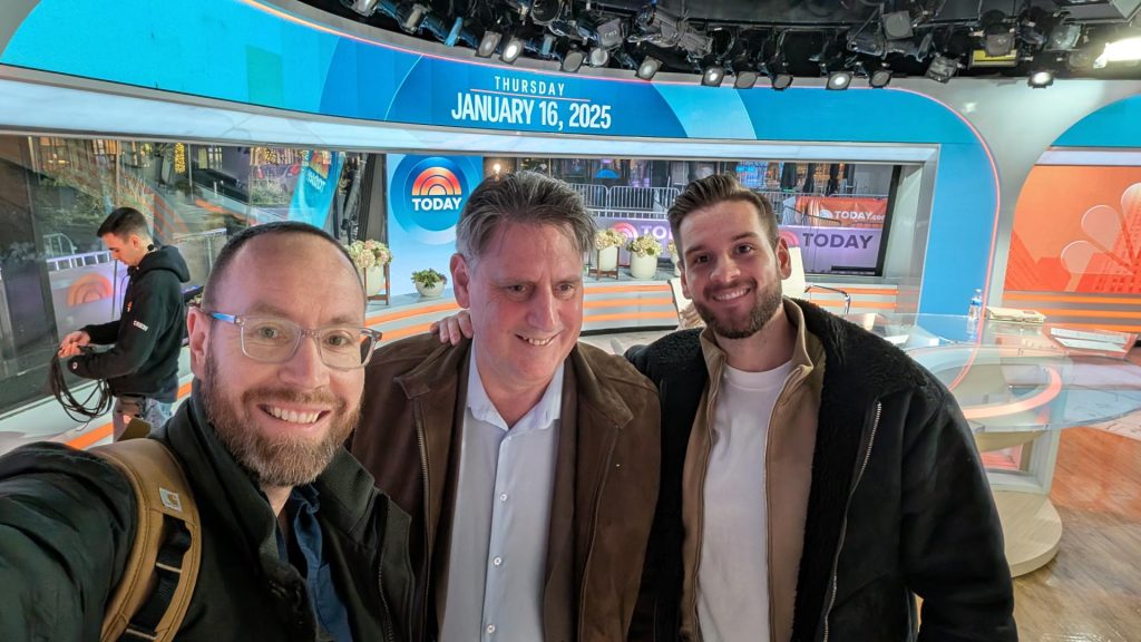 Glidance Co-founders Luke Buckberrough, Amos Miller, and Kyle Buzzard on the set of NBC's Today Show