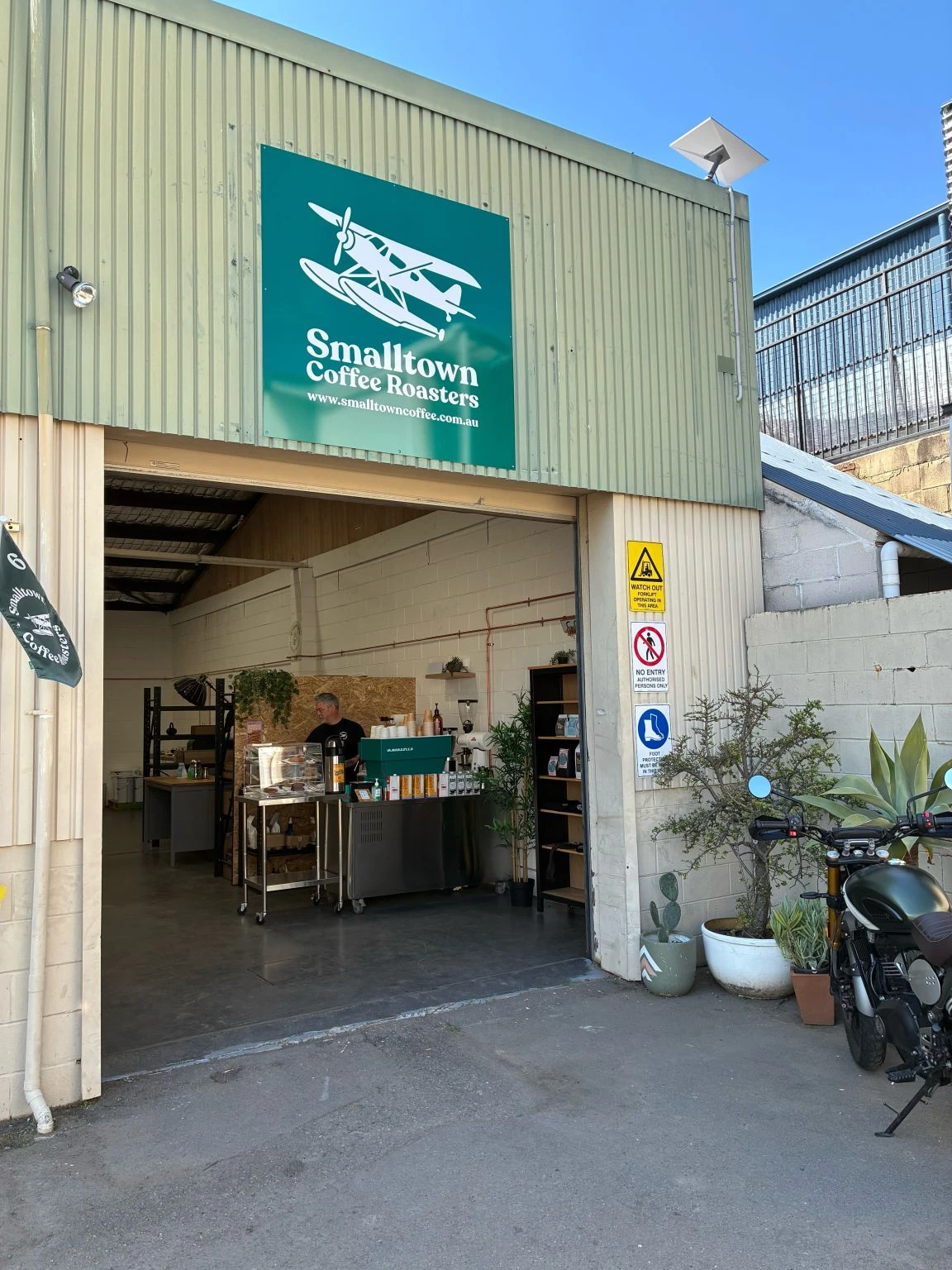 Smalltown Coffee Roasters storefront and roastery in North Narrabeen