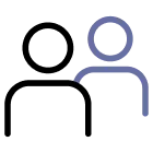 Icon of a person with a gear, representing senior planning or user settings.