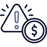 Triangle warning sign with an exclamation mark and a clock symbol overlapping its corner.