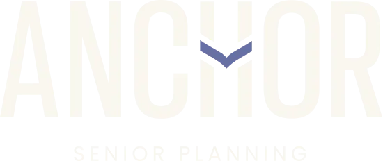 ANCHOR text logo with a stylized blue anchor integrated in the letter Y.