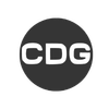 CDG logo acronym in white letters inside a dark circle.