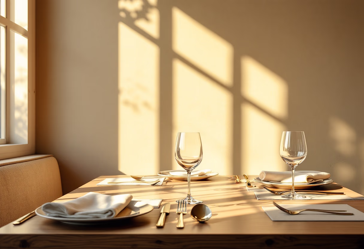 [background image] image of a welcoming restaurant table setup (for a modern restaurant)