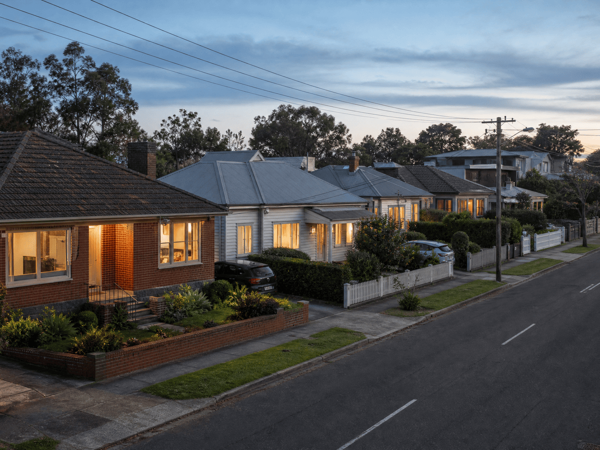 eat established homes on a quiet Herne Hill street at early evening, hinting at steady occupancy and moderate , stability-focused rental returns.