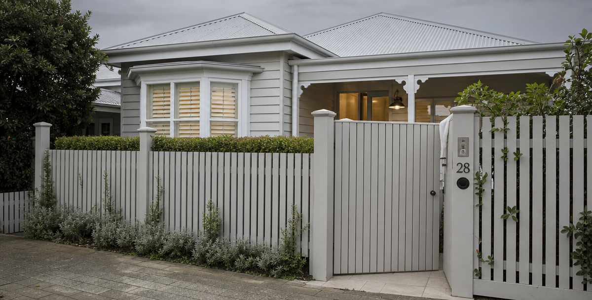 A single Australian home tightly framed by its own front fence, reflecting the buyers agent's focus on one property at a time.