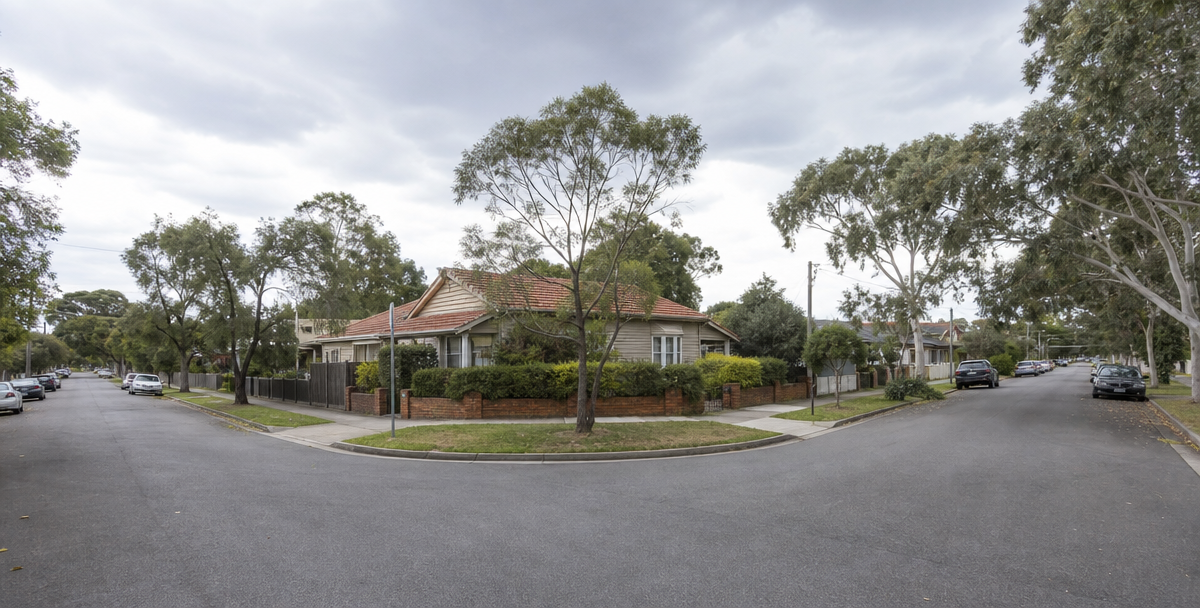 Two established Australian streets meeting at a quiet corner, reflecting the overlap between buyers-agent and property-advisor work.