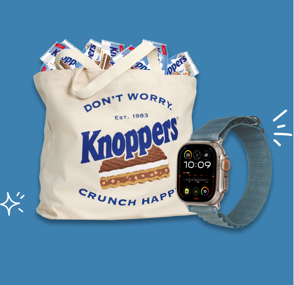 Knoppers totebag and smartwatch
